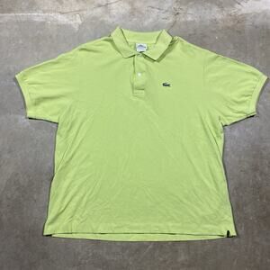 Lacoste Polo Shirt Lime Green Cotton Piqué Classic Fit Short Sleeve Mens 7 XL